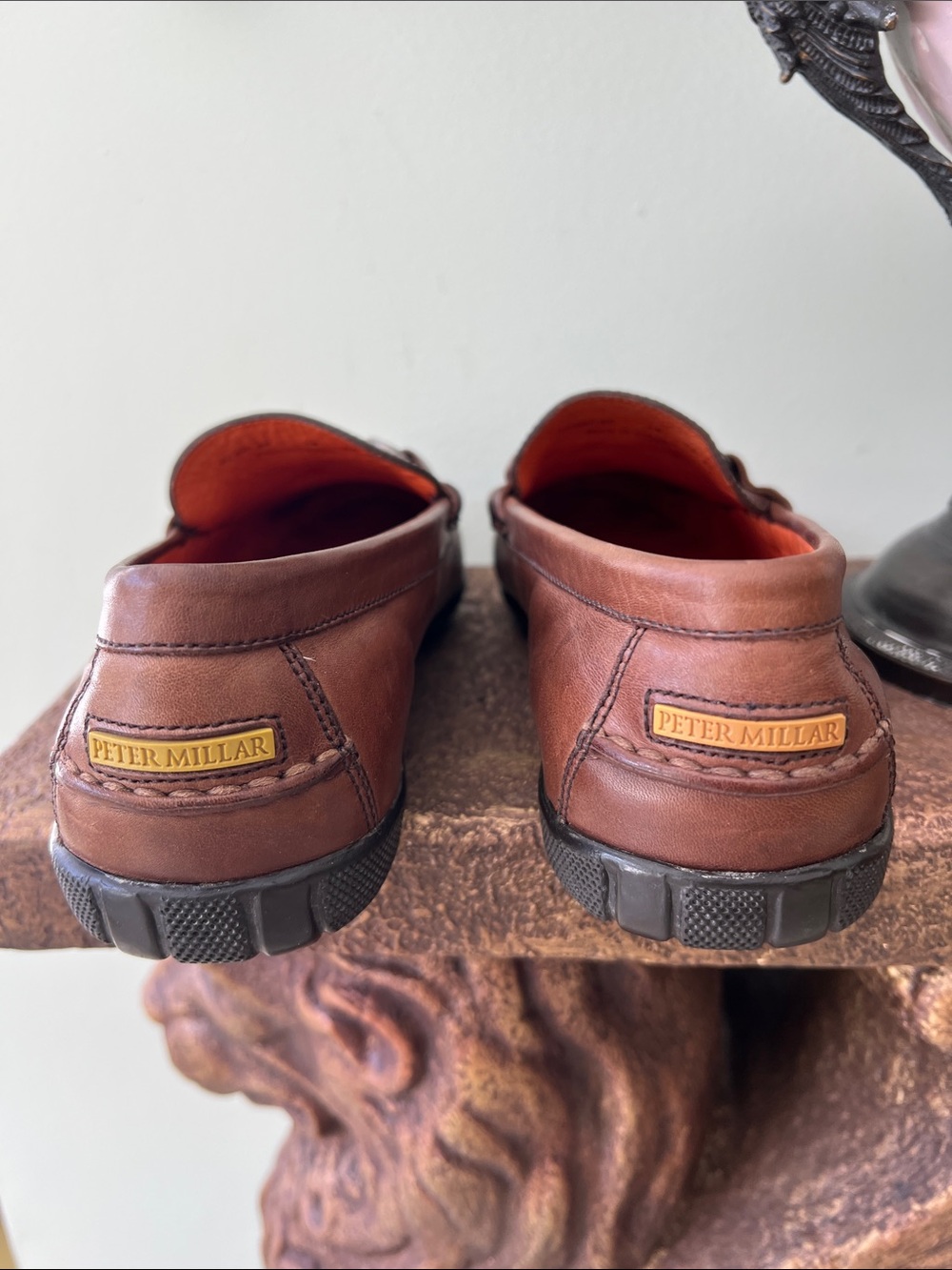 Peter Millar Chestnut Leather horse Bit loafers Slip-Ons - Picture 4 of 11